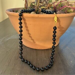 Vintage Black Onyx Beaded Necklace